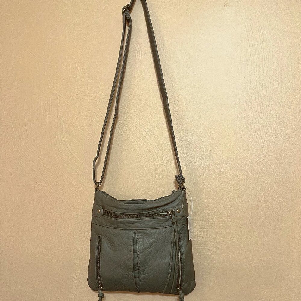 Crossbody Purse in Olive Green. Adjustable Strap. NEW.